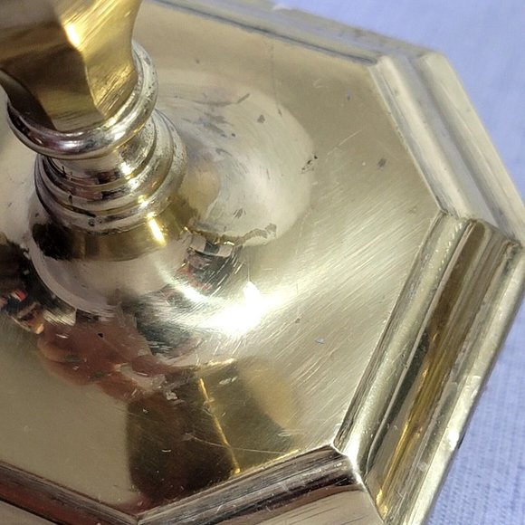 Vintage 60s Mid Century Set of 2 Brass 5.5" Candlestick Holders Made‎ in Japan - Picture 6 of 13